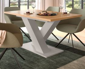 Esstisch Home-X in Artisan Eiche und kaschmir Tisch ausziehbar 150 - 190 cm