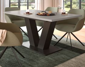 Esstisch Home-X in kaschmir und grau Tisch ausziehbar 150 - 190 cm
