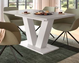 Esstisch Home-X in kaschmir und wei� Tisch ausziehbar 150 - 190 cm