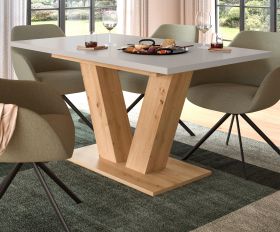 Esstisch Home-X in kaschmir und Artisan Eiche Tisch ausziehbar 150 - 190 cm