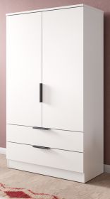 Kleiderschrank Swan in wei� W�scheschrank 2-t�rig 80 x 140 cm
