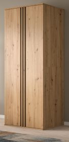 Kleiderschrank Bj�rke in Artisan Eiche und grau Dreht�renschrank 2-t�rig 80 x 192 cm