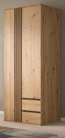 Kleiderschrank Bj�rke in Artisan Eiche und grau Dreht�renschrank 2-t�rig 80 x 192 cm