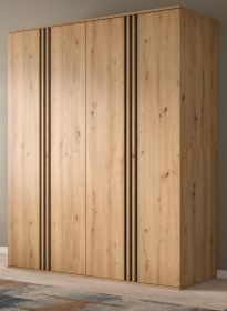 Kleiderschrank Bj�rke in Artisan Eiche und grau Dreht�renschrank 4-t�rig 160 x 192 cm