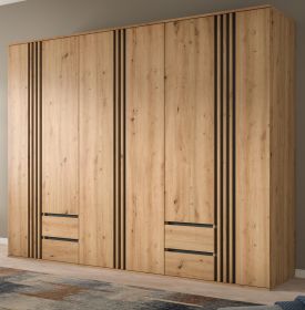 Kleiderschrank Bj�rke in Artisan Eiche und grau Dreht�renschrank 6-t�rig 240 x 192 cm