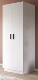 Kleiderschrank Jondal in wei� Dreht�renschrank 2-t�rig skandinavisch 80 x 194 cm
