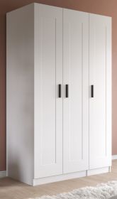 Kleiderschrank Jondal in wei� Dreht�renschrank 3-t�rig skandinavisch 120 x 194 cm
