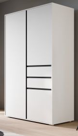 Kleiderschrank Forssa in wei� und grau Dreht�renschrank 100 x 194 cm