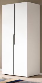 Kleiderschrank Orla in wei� und grau Dreht�renschrank 2-t�rig 81 x 176 cm