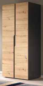 Kleiderschrank Orla in Artisan Eiche und grau Dreht�renschrank 2-t�rig 81 x 176 cm