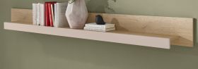 Wandboard Design-D in Kaschmir und Cremona Eiche Wandregal 200 cm