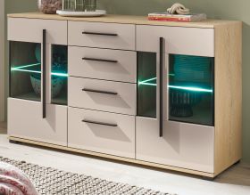 Sideboard Design-D in Kaschmir und Cremona Eiche Kommode 150 cm, mit Soft-Close