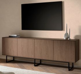 TV-Lowboard Breda in Nussbaum 200 x 70 cm, mit Push-to-Open und Komforth�he