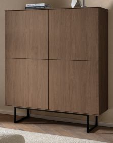 Highboard Breda in Nussbaum Kommode 115 x 137 cm, mit Push-to-Open