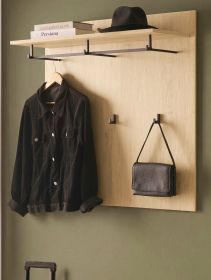 Garderobenpaneel Breda in Stone Eiche Wandgarderobe 90 x 90 cm
