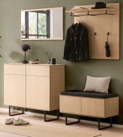 Garderobe Set 5-teilig Breda in Stone Eiche Garderobenkombination 215 cm