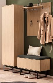 Garderobe Set 4-teilig Breda in Stone Eiche Garderobenkombination 158 x 200 cm