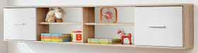 H�ngeregal Superior in wei� und Sonoma Eiche Kinder-/Jugendzimmer Wandregal 204 x 39 cm