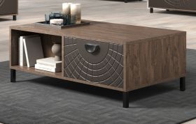 Couchtisch Oriana in Bronze und Rostoptik Beistelltisch 110 cm, Soft-Close