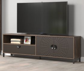 TV-Lowboard Oriana in Bronze und Rostoptik TV Unterteil 183 cm, Soft-Close
