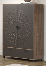 Highboard Oriana in Bronze und Rostoptik Kommode 120 x 163 cm, Soft-Close