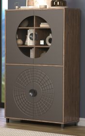 Vitrine Oriana in Bronze und Rostoptik Highboard 97 x 163 cm, Soft-Close