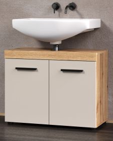 Waschbeckenunterschrank Celeste in Kaschmir und Evoke Eiche Badezimmer Unterschrank 72 cm
