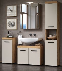 Badm�bel Set 4-teilig Celeste in Kaschmir und Evoke Eiche Badkombination 164 x 184 cm
