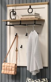 Garderobenpaneel Cozy in Kaschmir und Stein Eiche Landhaus Wandgarderobe 76 x 100 cm