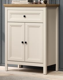 Flurkommode Cozy in Kaschmir und Stein Eiche Landhaus Schuhschrank 70 x 98 cm, Soft-Close