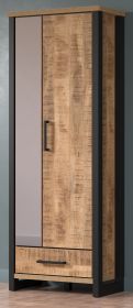 Garderobenschrank Loom in Mango und schwarz Garderobe 73 x 195 cm