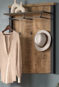 Garderobenpaneel Loom in Mango und schwarz Wandgarderobe 73 x 95 cm