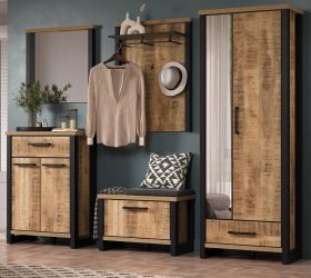 Garderobe Set 5-teilig Loom in Mango und schwarz Garderobenkombination 249 x 195 cm