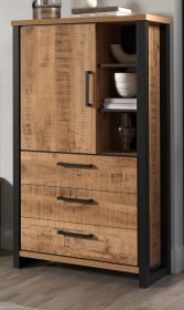 Highboard Loom in Mango und schwarz Wohn- und Esszimmer Kommode 87 x 155 cm