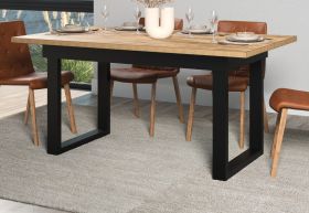 Esstisch Loom in Mango und schwarz K�chentisch 160 x 90 cm