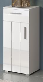 Badezimmer Kommode Bianco in wei� Hochglanz Badschrank 37 x 83 cm