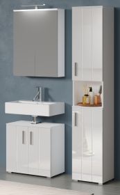 Badm�bel Set 3-teilig Bianco in wei� Hochglanz Badkombination 112 x 192 cm