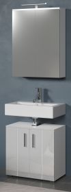 Badm�bel Set 2-teilig Bianco in wei� Hochglanz Badkombination 60 x 192 cm