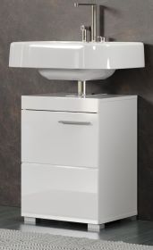 Badezimmer Waschbeckenunterschrank Adamo in wei� Hochglanz Badschrank 40 x 56 cm