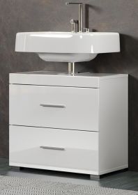 Badezimmer Waschbeckenunterschrank Adamo in wei� Hochglanz Badschrank 60 x 56 cm
