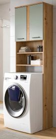 Waschmaschinenschrank Bailey in Salbei und Artisan Eiche Waschmaschinen �berbau 63 x 191 cm