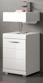 Waschbeckenunterschrank Shawn in wei� Hochglanz Badezimmer Unterschrank 40 cm