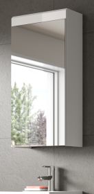 Badezimmer Spiegelschrank Shawn in wei� Hochglanz Badschrank mit Spiegel 40 x 79 cm