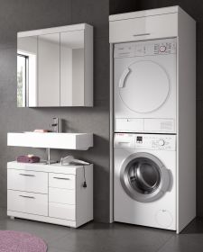 Badm�bel Set 3-teilig Shawn in wei� Hochglanz Badkombination 161 x 200 cm