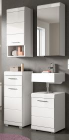 Badm�bel Set 4-teilig Shawn in wei� Hochglanz Badkombination 92 x 191 cm