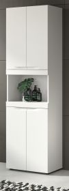 Badezimmer Hochschrank Gusto in wei� matt Badschrank 60 x 194 cm