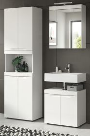 Badm�bel Set 3-teilig Gusto in wei� matt Badkombination 135 x 194 cm