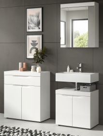 Badm�bel Set 3-teilig Gusto in wei� matt Badkombination 150 x 194 cm