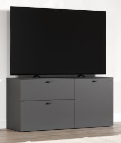 TV-Lowboard Nuvola in grau und Eiche Evoke, TV-Schrank 120 x 58 cm