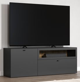 TV-Lowboard Nuvola in grau und Eiche Evoke, TV-Schrank 160 x 58 cm